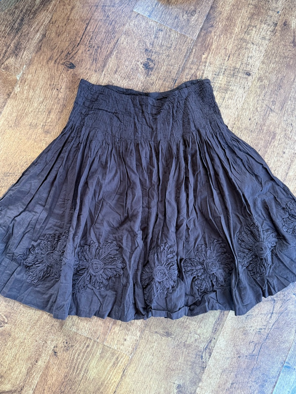 Willi Smith Brown Midi Length 100% Cotton Skirt Sz 10